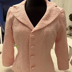Maggie London, pale, pink blazer